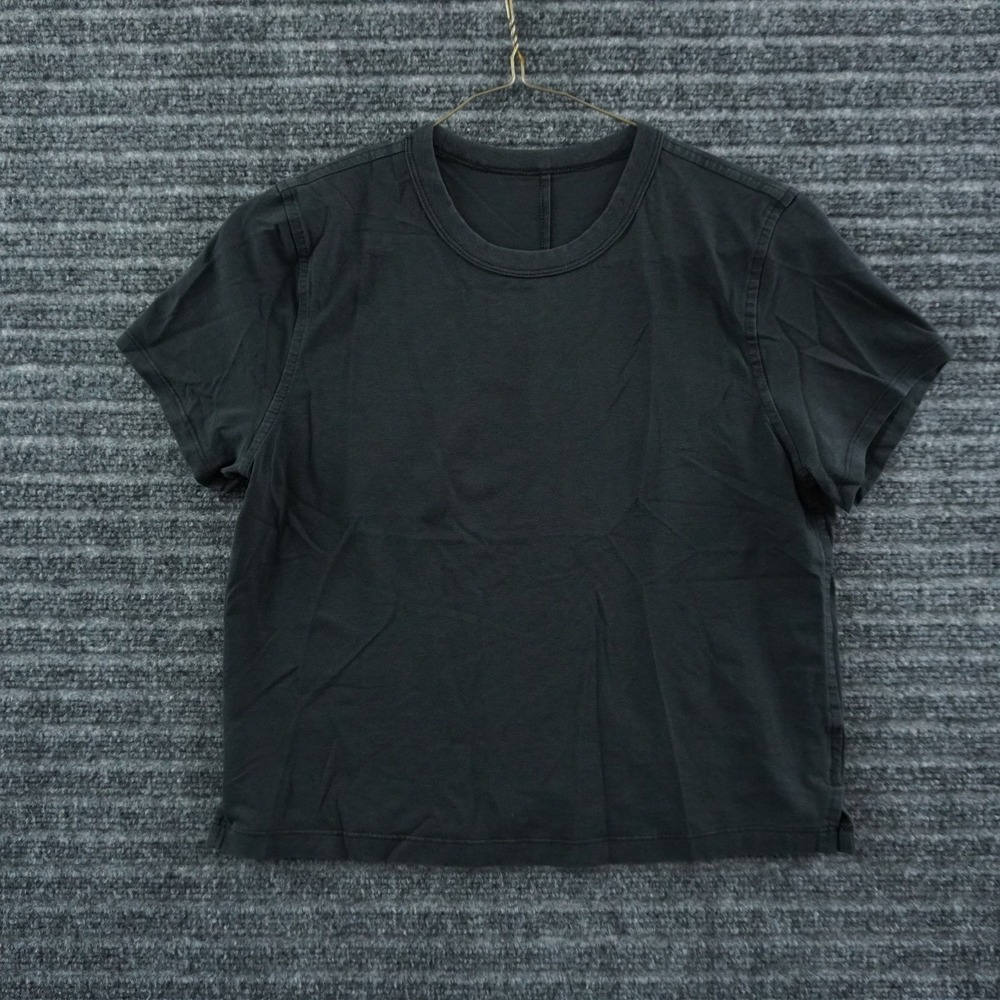 Lululemon T-Shirt Womens 10 Black Short Sleeve Relaxed Fit Crew Neck